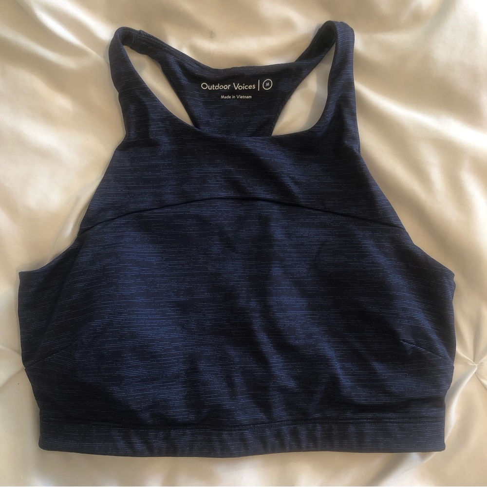 OV TechSweat Crop Top - Navy